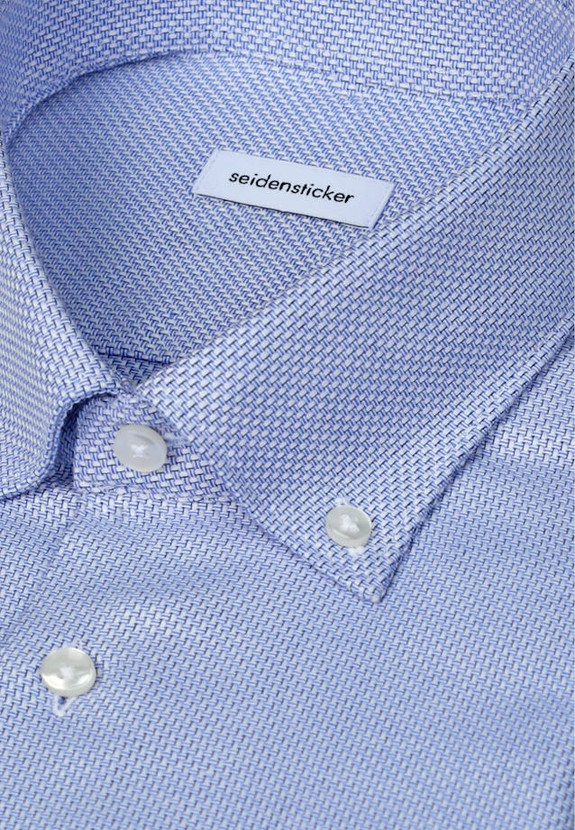 Regular Business Hemd Struktur in Mittelblau |  Seidensticker Onlineshop