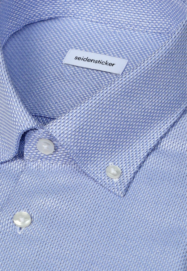 Regular Business Hemd Struktur in Mittelblau | Seidensticker Onlineshop
