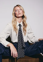 Blouse with detachable bow tie in Braun |  Seidensticker Onlineshop