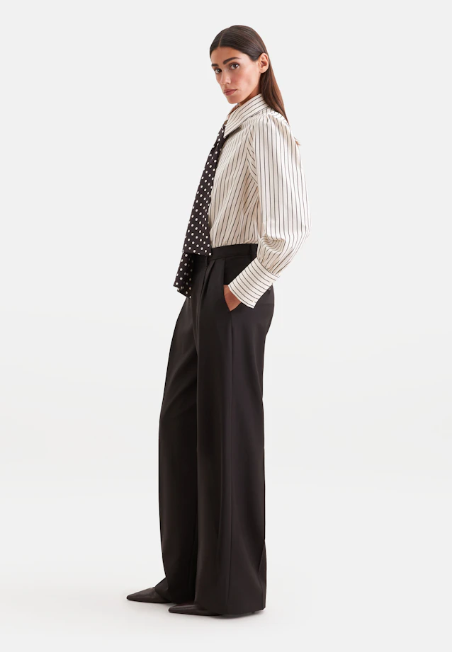 Blouse with detachable bow tie in Braun |  Seidensticker Onlineshop