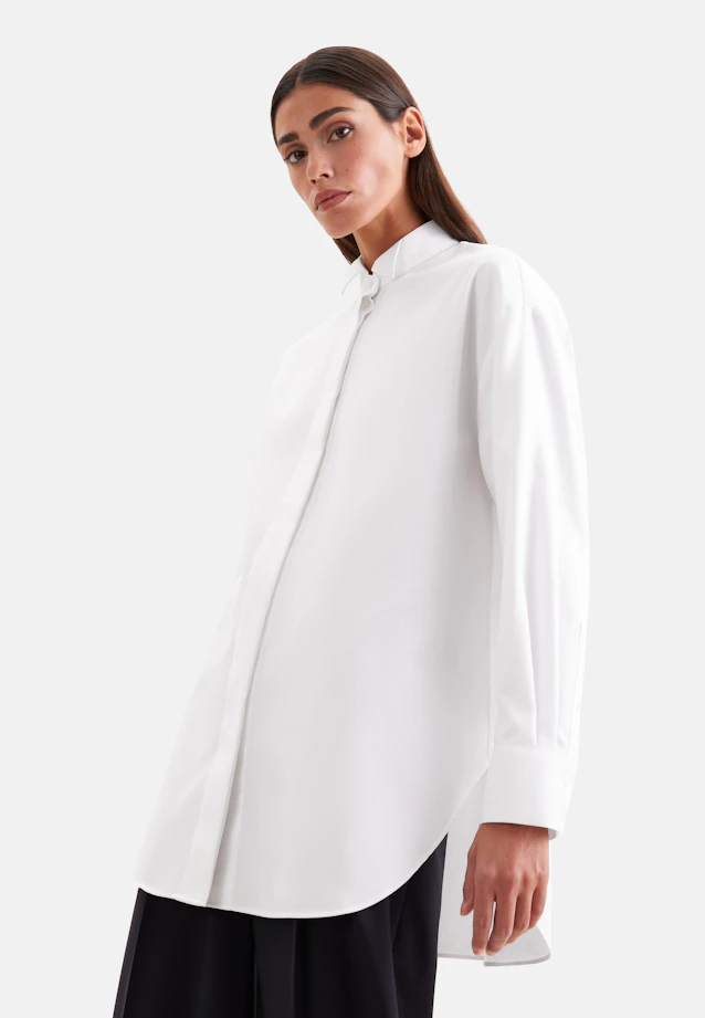 Chemisier oversize avec col à rabat in Blanc |  Seidensticker Onlineshop