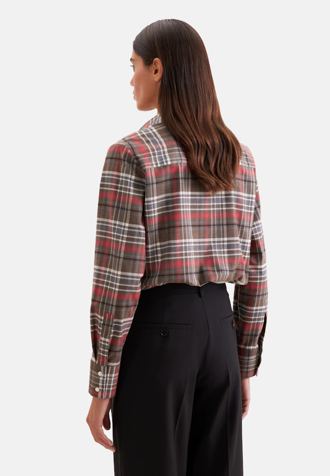 Flanell Hemdbluse mit Stretchanteil dans Marron | Boutique en ligne Seidensticker