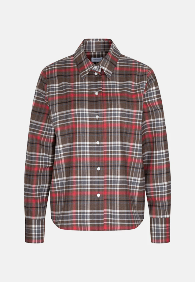 Flanell Hemdbluse mit Stretchanteil in Marron |  Seidensticker Onlineshop