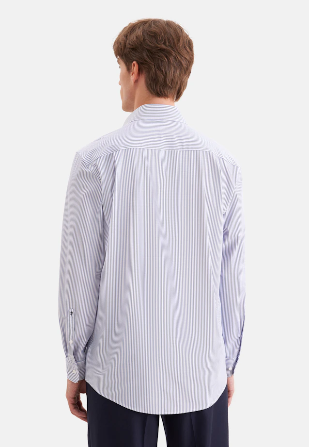 Comfort Performance-Hemd Druck in Mittelblau |  Seidensticker Onlineshop