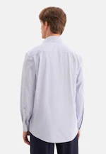 Comfort Performance-Hemd Druck in Mittelblau |  Seidensticker Onlineshop