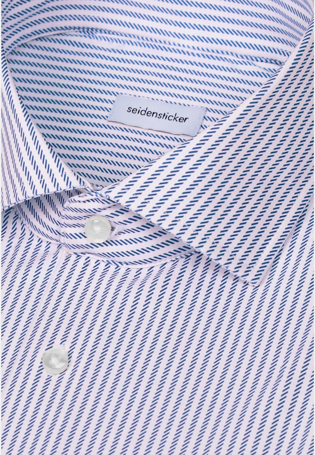 Comfort Performance-Hemd Druck in Mittelblau |  Seidensticker Onlineshop