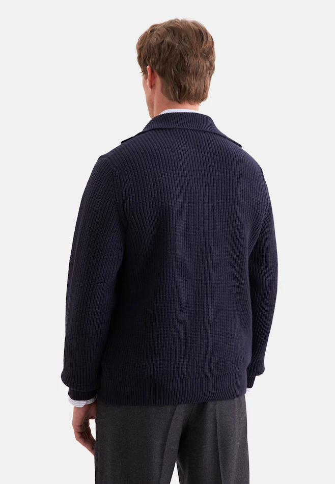 Regular Cardigan Uni dans Bleu Foncé | Boutique en ligne Seidensticker