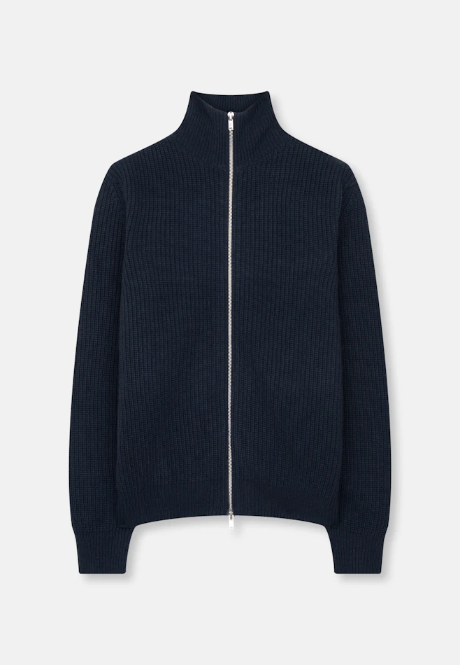 Stand Up Collar Cardigan Uni in Dunkelblau | Seidensticker online shop