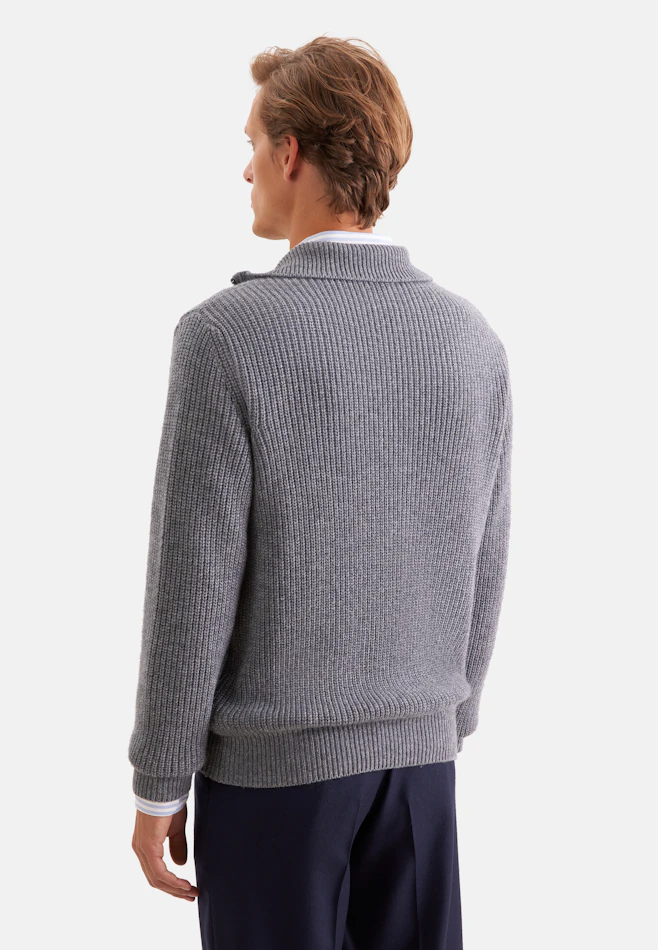 Regular Cardigan Uni dans Gris | Boutique en ligne Seidensticker