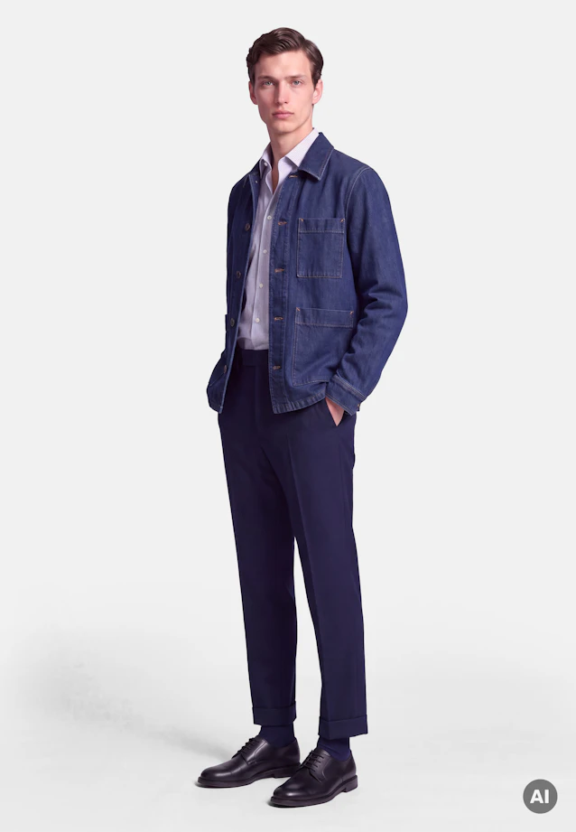 Regular Jacket in Dunkelblau |  Seidensticker Onlineshop