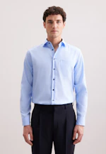 Comfort Business shirt Uni in Mittelblau |  Seidensticker Onlineshop