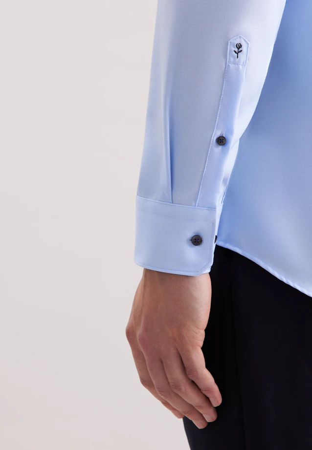 Comfort Business shirt Uni in Mittelblau |  Seidensticker Onlineshop
