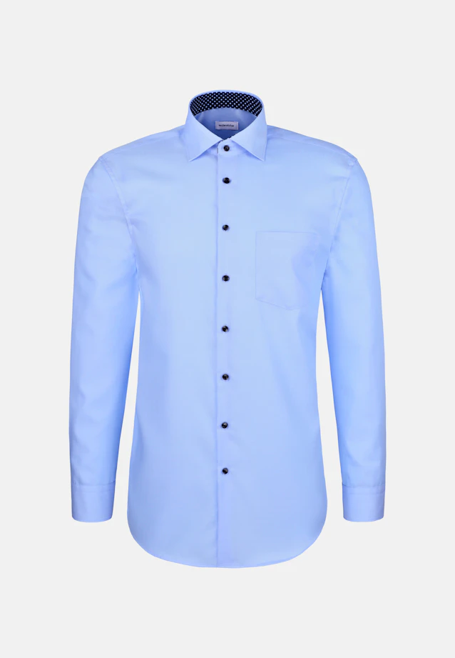 Comfort Business shirt Uni in Mittelblau |  Seidensticker Onlineshop