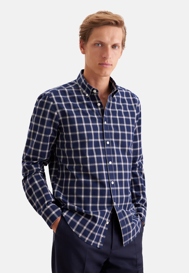 Regular Casual Hemd Karo in Dunkelblau |  Seidensticker Onlineshop
