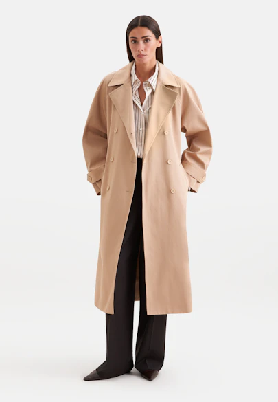 Cotton twill trench coat in Beige |  Seidensticker Onlineshop