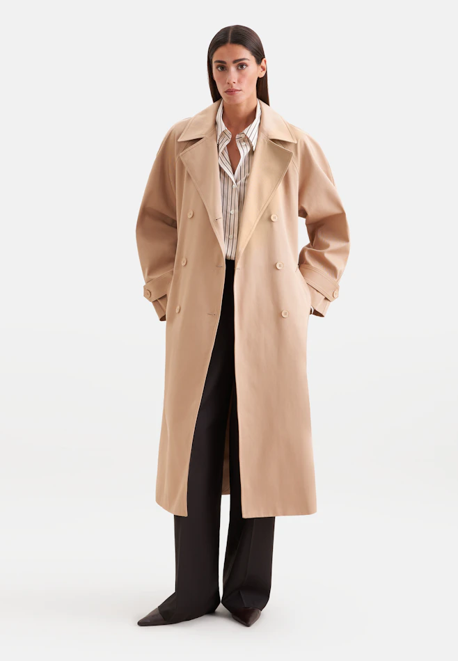 Trenchcoat aus Baumwolltwill in Beige | Seidensticker Onlineshop