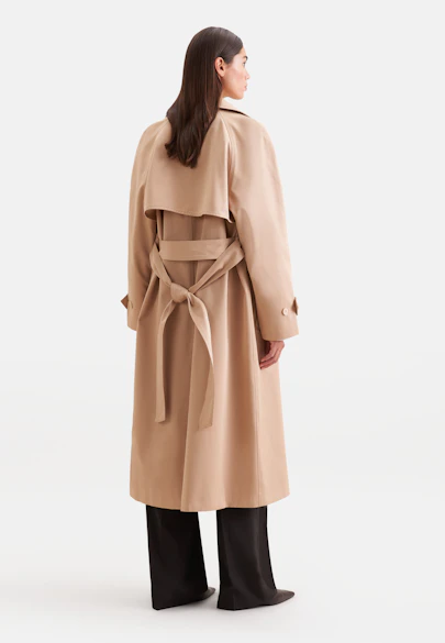 Cotton twill trench coat in Beige |  Seidensticker Onlineshop