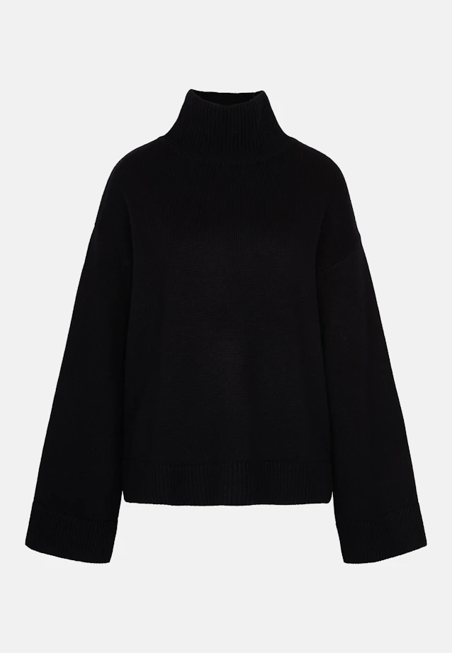 Boxy wool and cashmere turtleneck sweater in Schwarz |  Seidensticker Onlineshop