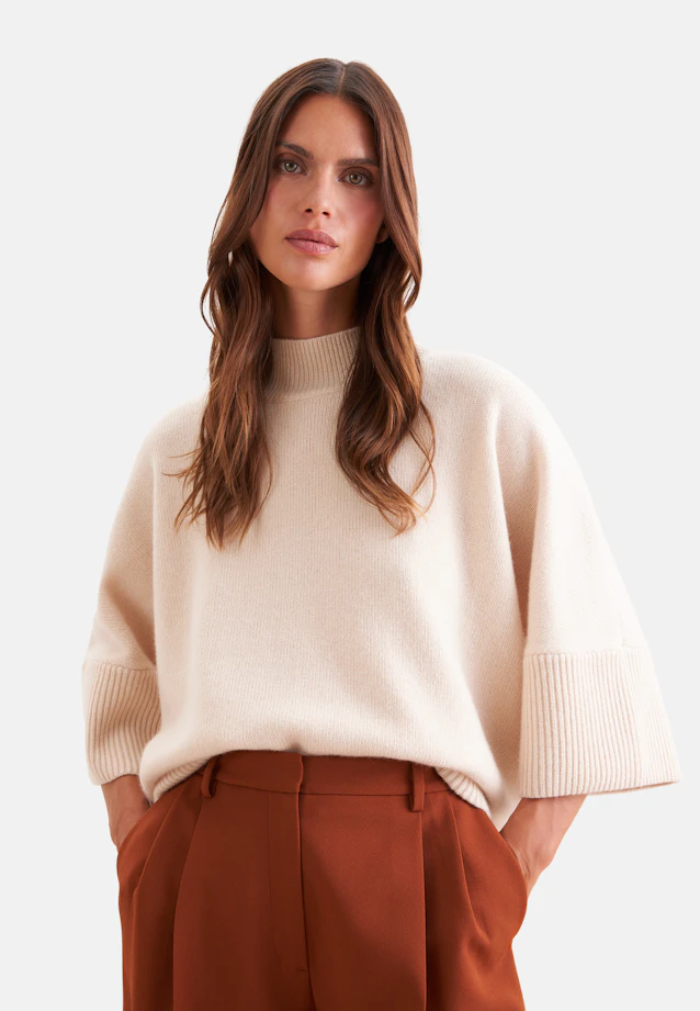 Boxy wool and cashmere turtleneck sweater in Beige |  Seidensticker Onlineshop