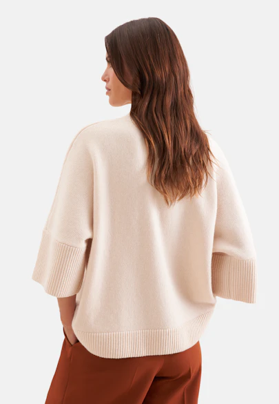 Boxy wool and cashmere turtleneck sweater in Beige |  Seidensticker Onlineshop