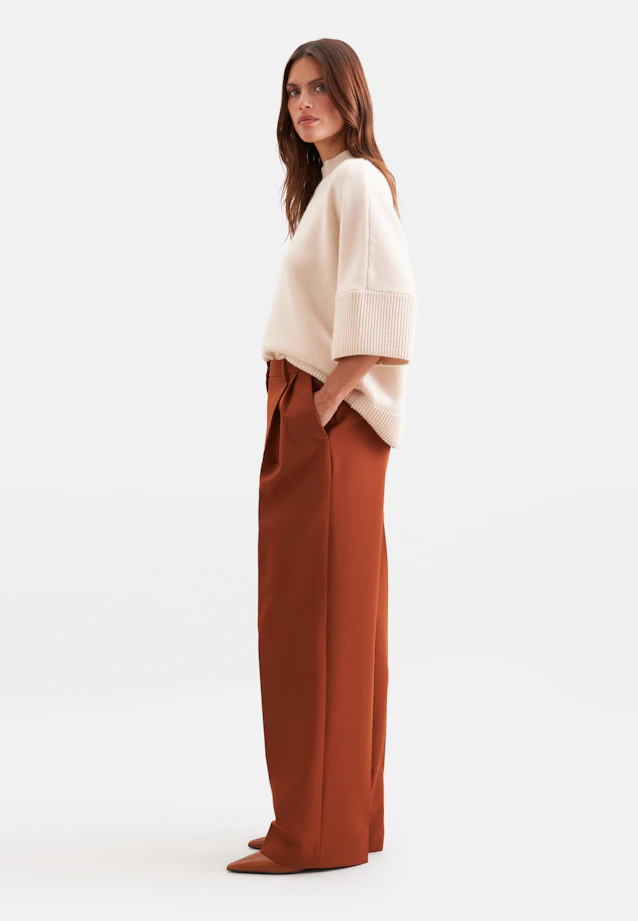 Boxy wool and cashmere turtleneck sweater in Beige |  Seidensticker Onlineshop