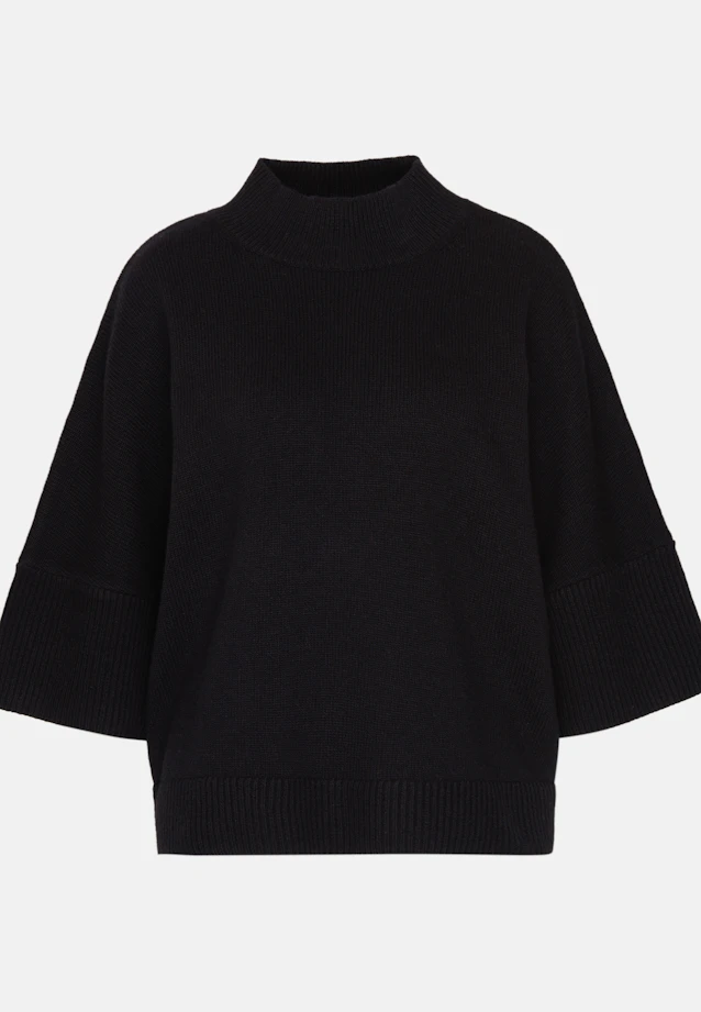 Boxy wool and cashmere turtleneck sweater in Schwarz |  Seidensticker Onlineshop