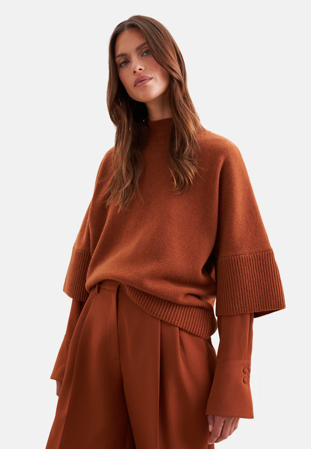 Boxy wool and cashmere turtleneck sweater in Braun |  Seidensticker Onlineshop