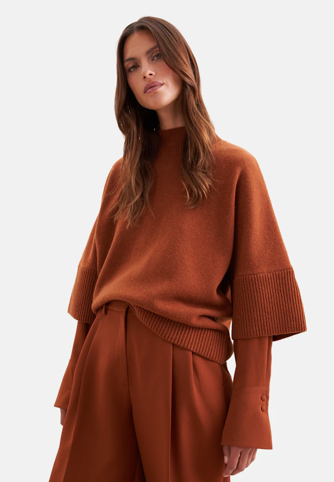 Boxy Rollkragenpullover aus Wolle und Kaschmir in Braun | Seidensticker Onlineshop