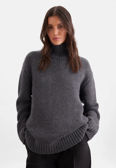 Oversize cashmere turtleneck sweater in Grey |  Seidensticker Onlineshop