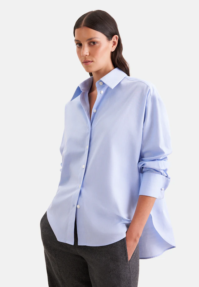 Oversized Bluse in Oxford mit UMA in Hellblau |  Seidensticker Onlineshop