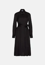Satin shirt dress with high sleeve slits in Schwarz |  Seidensticker Onlineshop