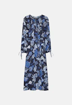 Satin raglan dress with bow details and waist belt in Schwarz |  Seidensticker Onlineshop