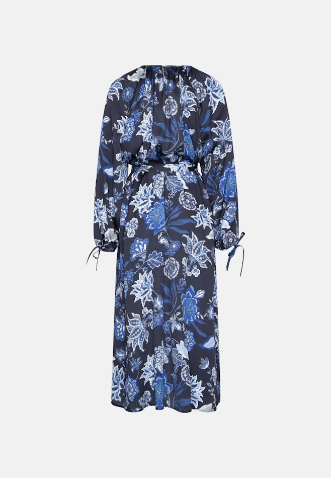 Satin raglan dress with bow details and waist belt in Schwarz | Seidensticker online shop