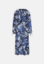 Satin raglan dress with bow details and waist belt in Schwarz |  Seidensticker Onlineshop