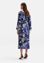 Satiniertes Raglankleid mit Schleifendetails und Taillengürtel in Schwarz |  Seidensticker Onlineshop