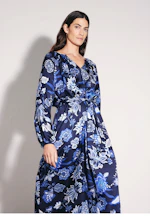 Satiniertes Raglankleid mit Schleifendetails und Taillengürtel in Schwarz |  Seidensticker Onlineshop