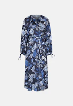 Satin raglan dress with bow details and waist belt in Schwarz |  Seidensticker Onlineshop