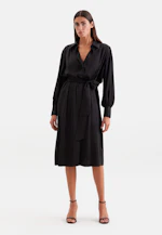 Robe-chemise avec volants et manches volumineuses in Noir |  Seidensticker Onlineshop