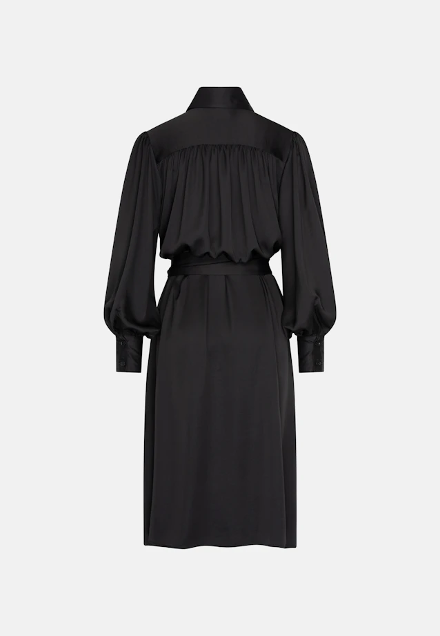 Shirt dress with ruffles and volume sleeves in Schwarz |  Seidensticker Onlineshop