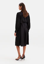 Robe-chemise avec volants et manches volumineuses in Noir |  Seidensticker Onlineshop