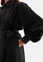 Robe-chemise avec volants et manches volumineuses in Noir |  Seidensticker Onlineshop