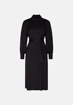 Robe-chemise avec volants et manches volumineuses in Noir |  Seidensticker Onlineshop