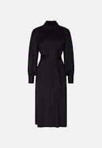 Hemdblusenkleid mit Kräuseln und Volumenärmeln in Schwarz |  Seidensticker Onlineshop