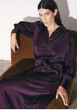 Hemdblusenkleid mit Kräuseln und Volumenärmeln in Rot |  Seidensticker Onlineshop