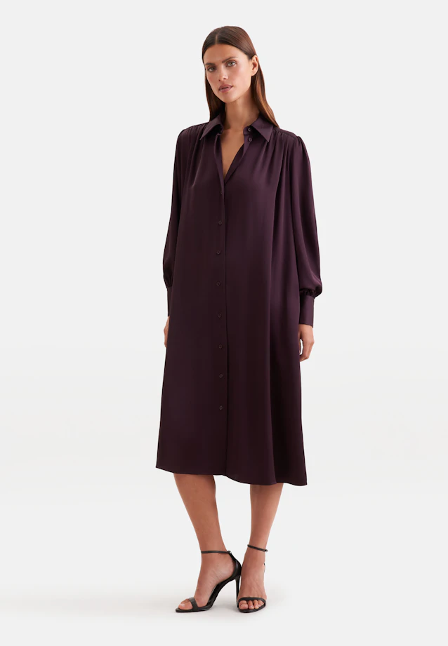 Shirt dress with ruffles and volume sleeves in Rot |  Seidensticker Onlineshop