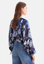 Satin raglan blouse with bow details in Schwarz |  Seidensticker Onlineshop
