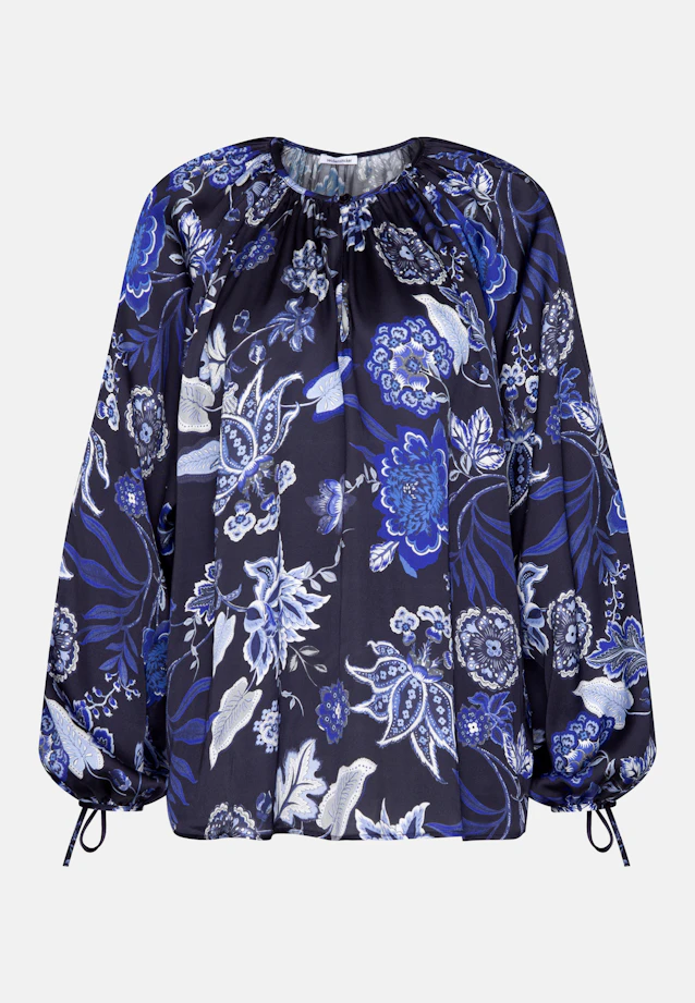 Satinierte Raglanbluse mit Schleifendetails in Schwarz |  Seidensticker Onlineshop