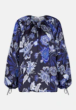 Satinierte Raglanbluse mit Schleifendetails in Schwarz |  Seidensticker Onlineshop