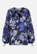 Satin raglan blouse with bow details in Schwarz |  Seidensticker Onlineshop