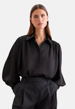 Shirt Blouse with Gathering and Volume Sleeves in Schwarz |  Seidensticker Onlineshop